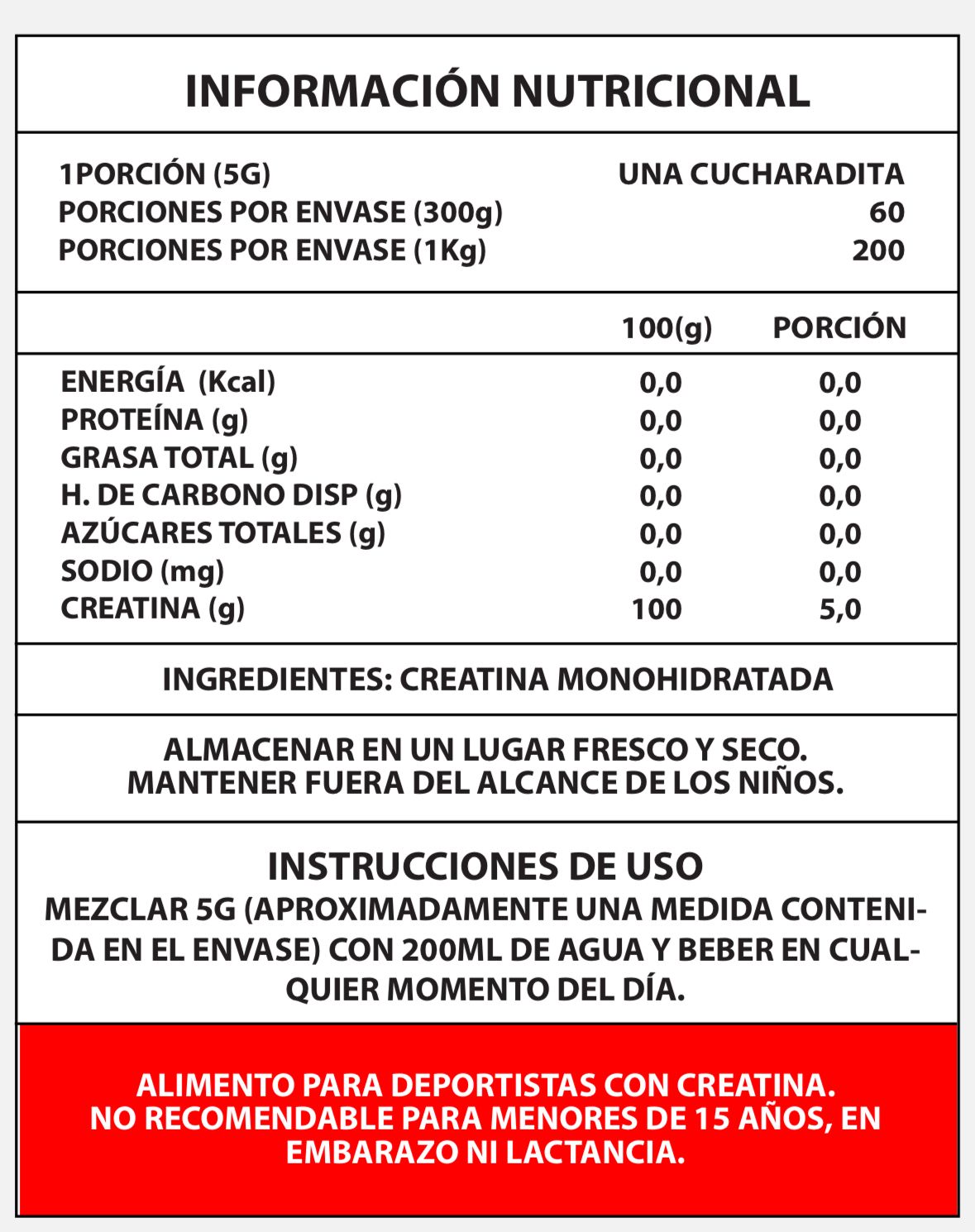 Creatina 1KG Monohidratada Micronizada